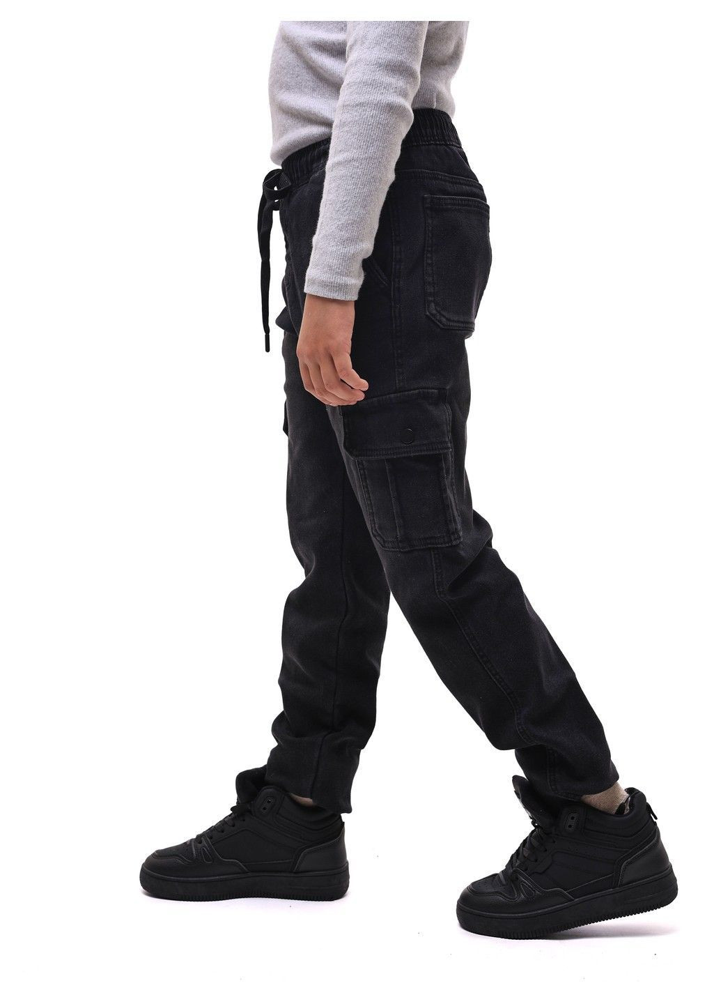 Серые джинсы для мальчика подростка CACEEK