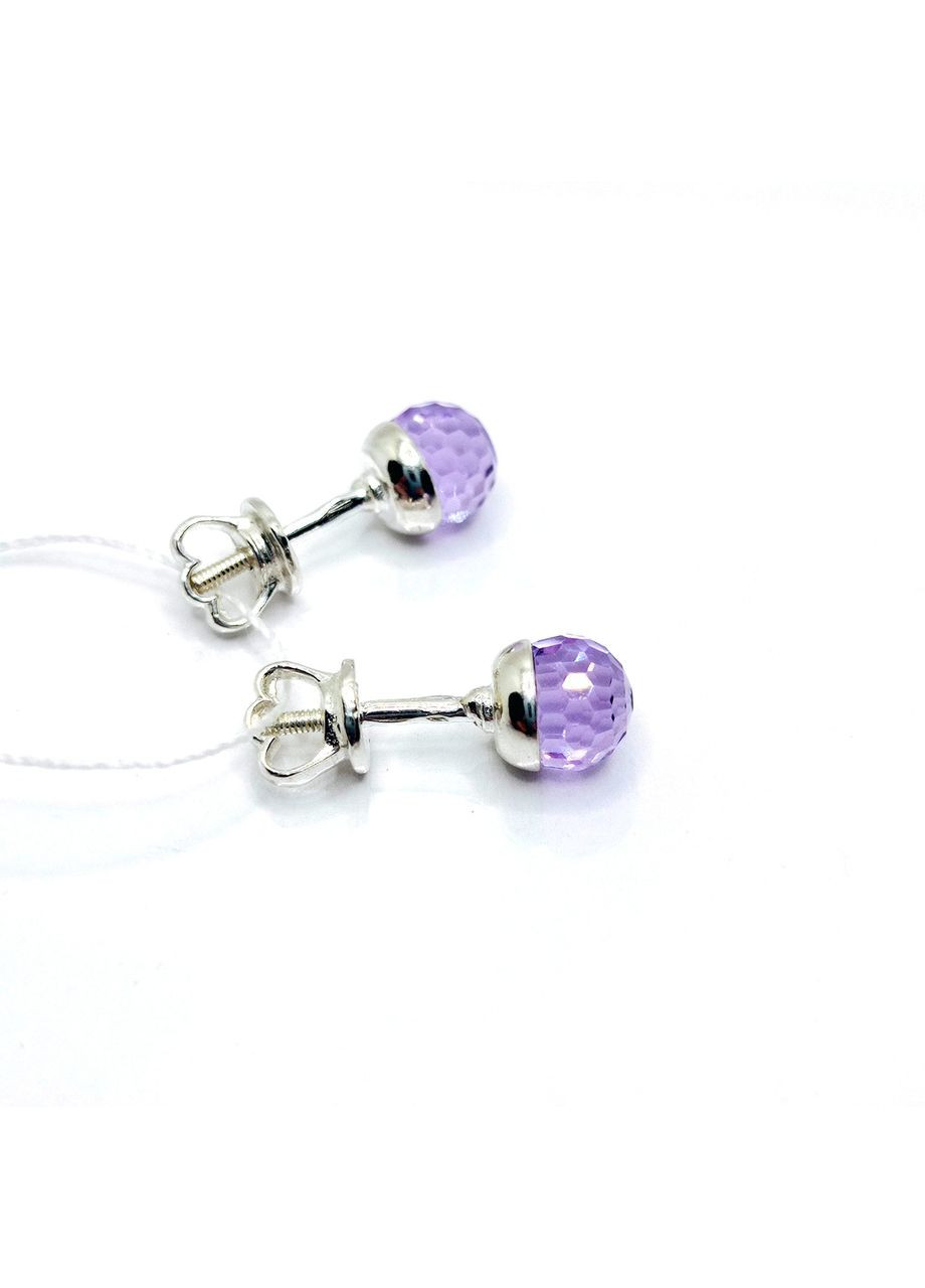 Сережки 'Ріо' срібло 925° 1,79г. гвинтики пусети кристали сваровськи лавандовий (20061) Elis-s (365874321)