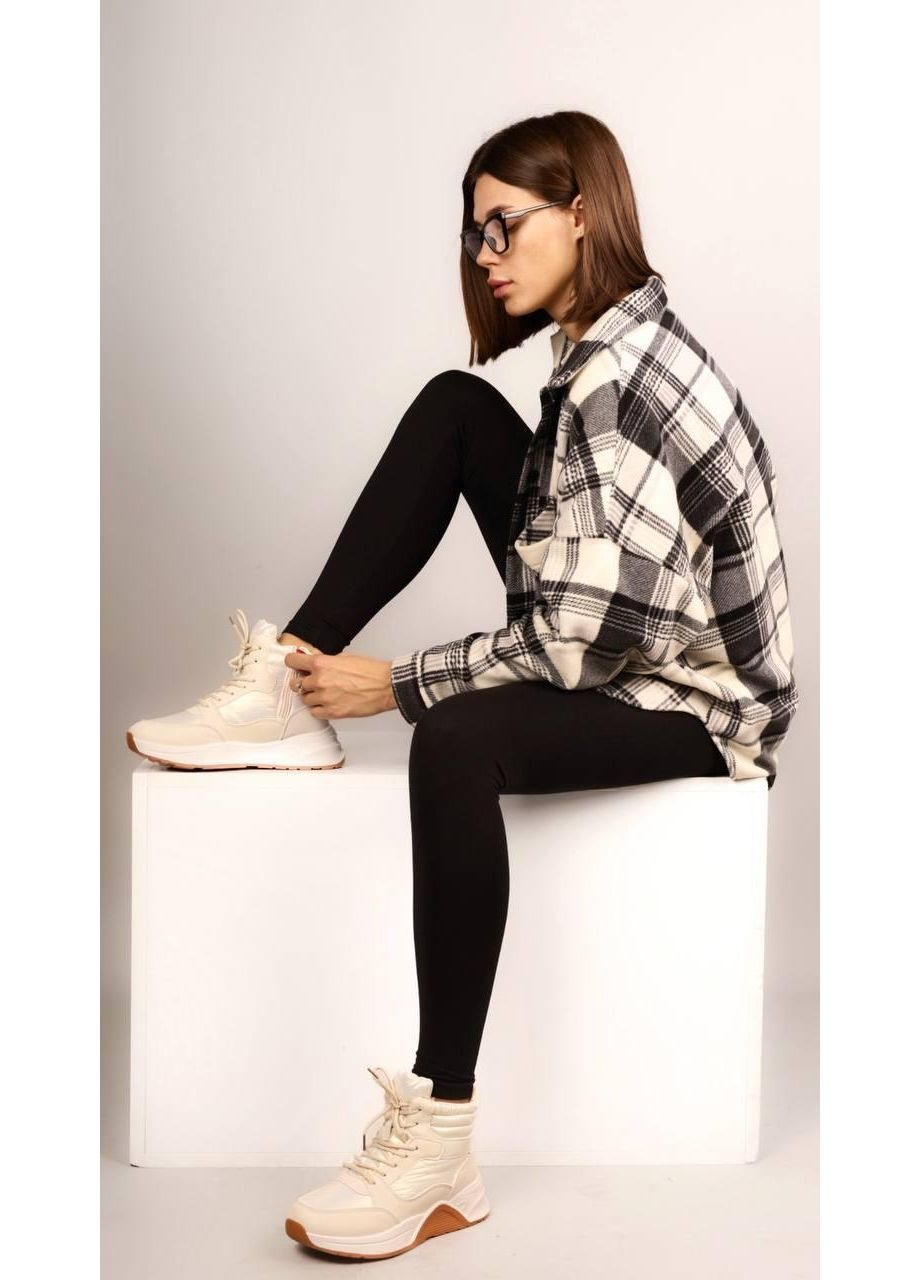 Зимние ботинки женские зимние бежевые No Brand без декора из искусственной кожи, плащевка