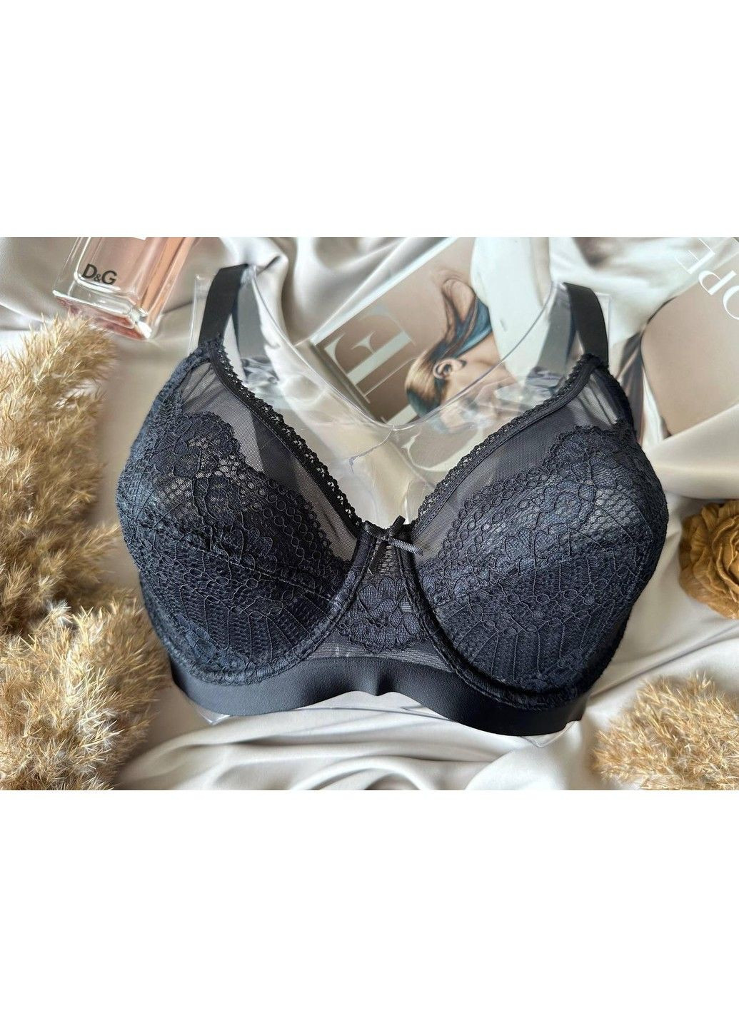 Чёрный лифчик без поролона на 4 размер черный Acousma