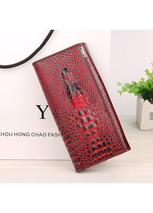 Кожаный женский клатч-кошелек с крокодилом натуральная кожа синий No Brand (351536681)