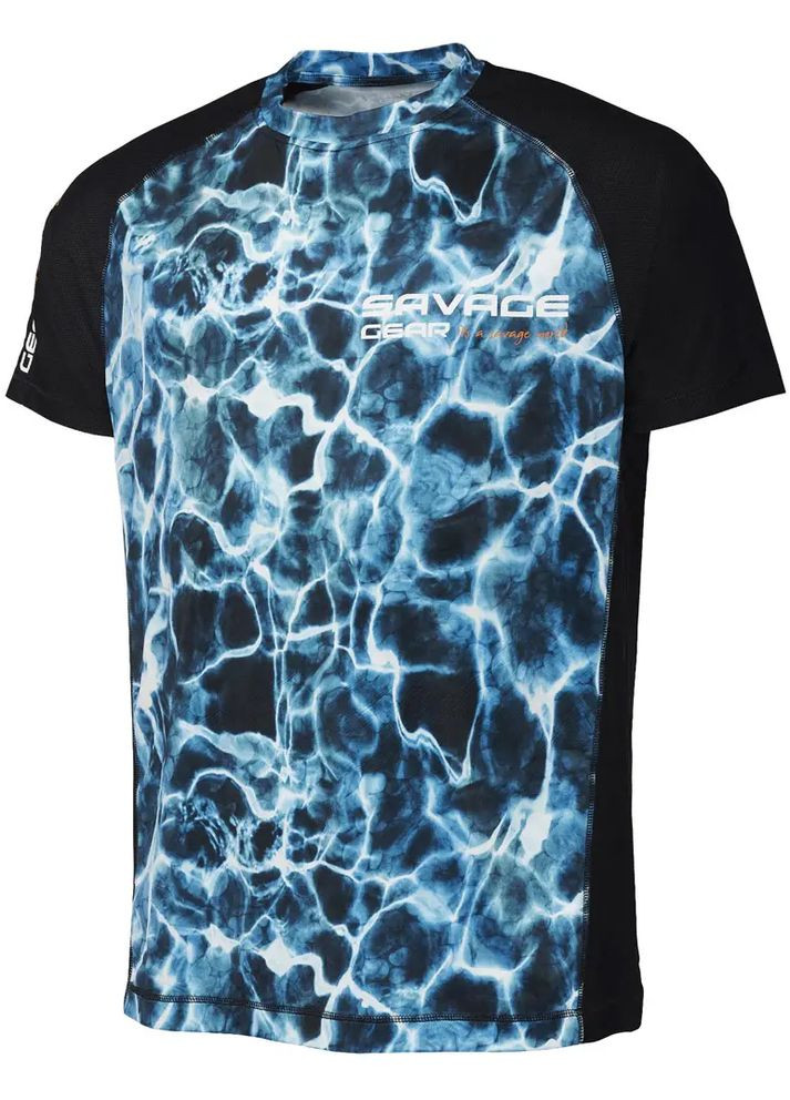 Комбінована футболка marine uv t-shirt sea blue Savage Gear