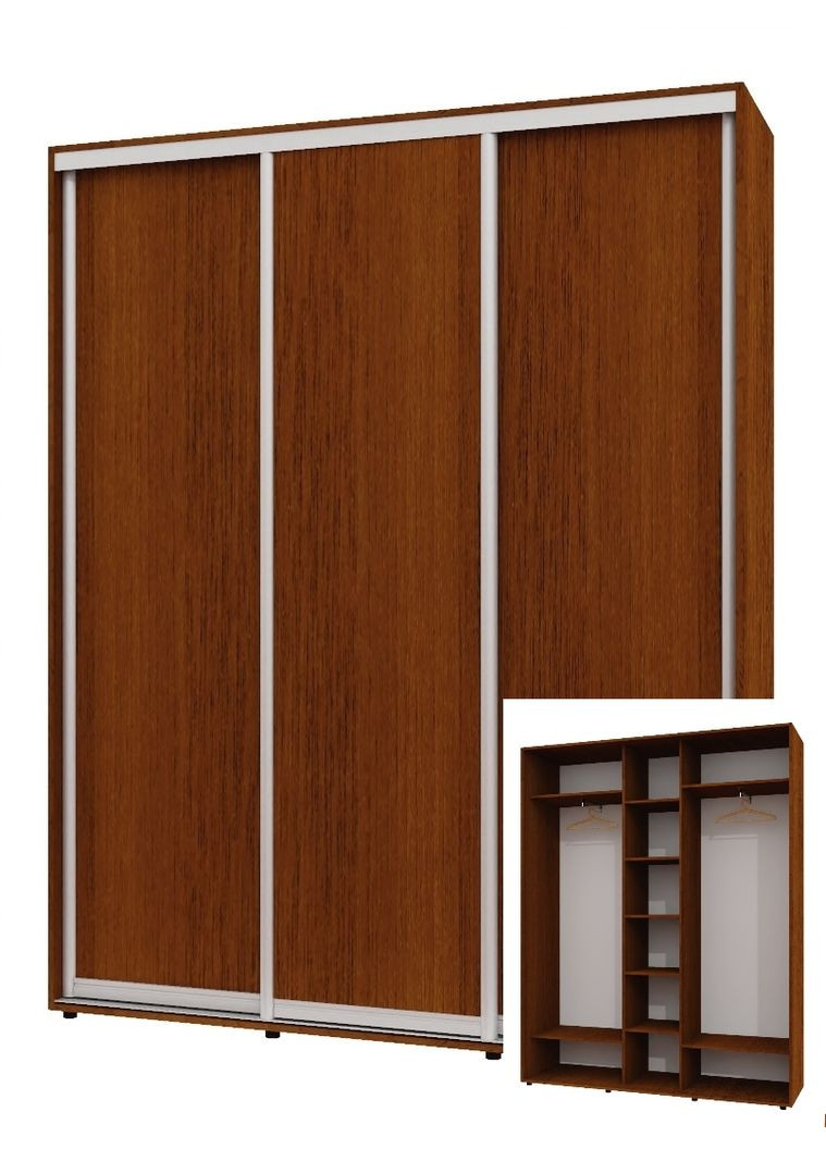 Шкаф-купе трехдверный 190*45*220 см Орех лесной 3 двери ДСП ШК-04 Алекса (356773522)