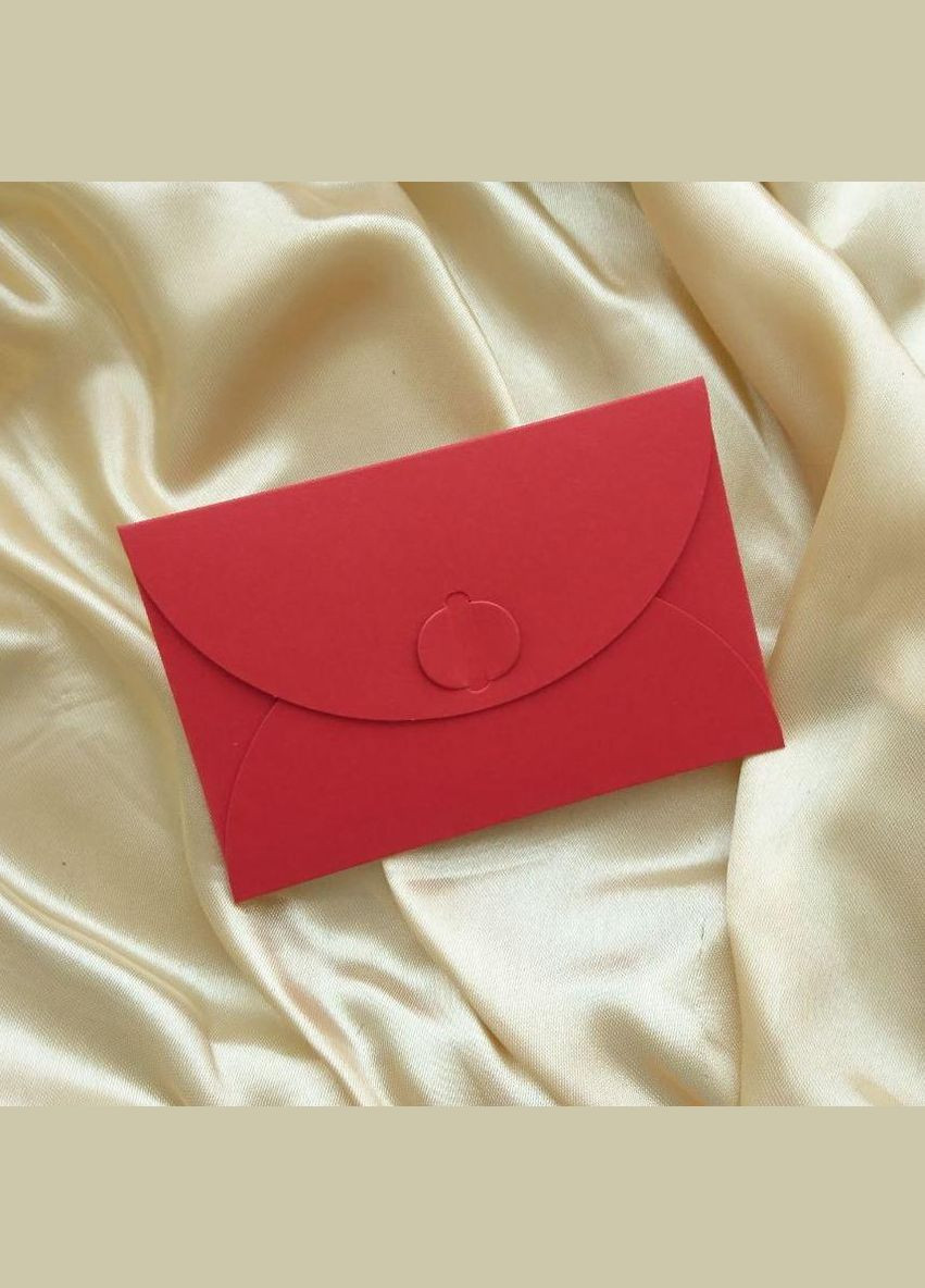 Подарочный конверт 80х120 мм из цветного дизайнерского картона Красный No Brand (326063641)