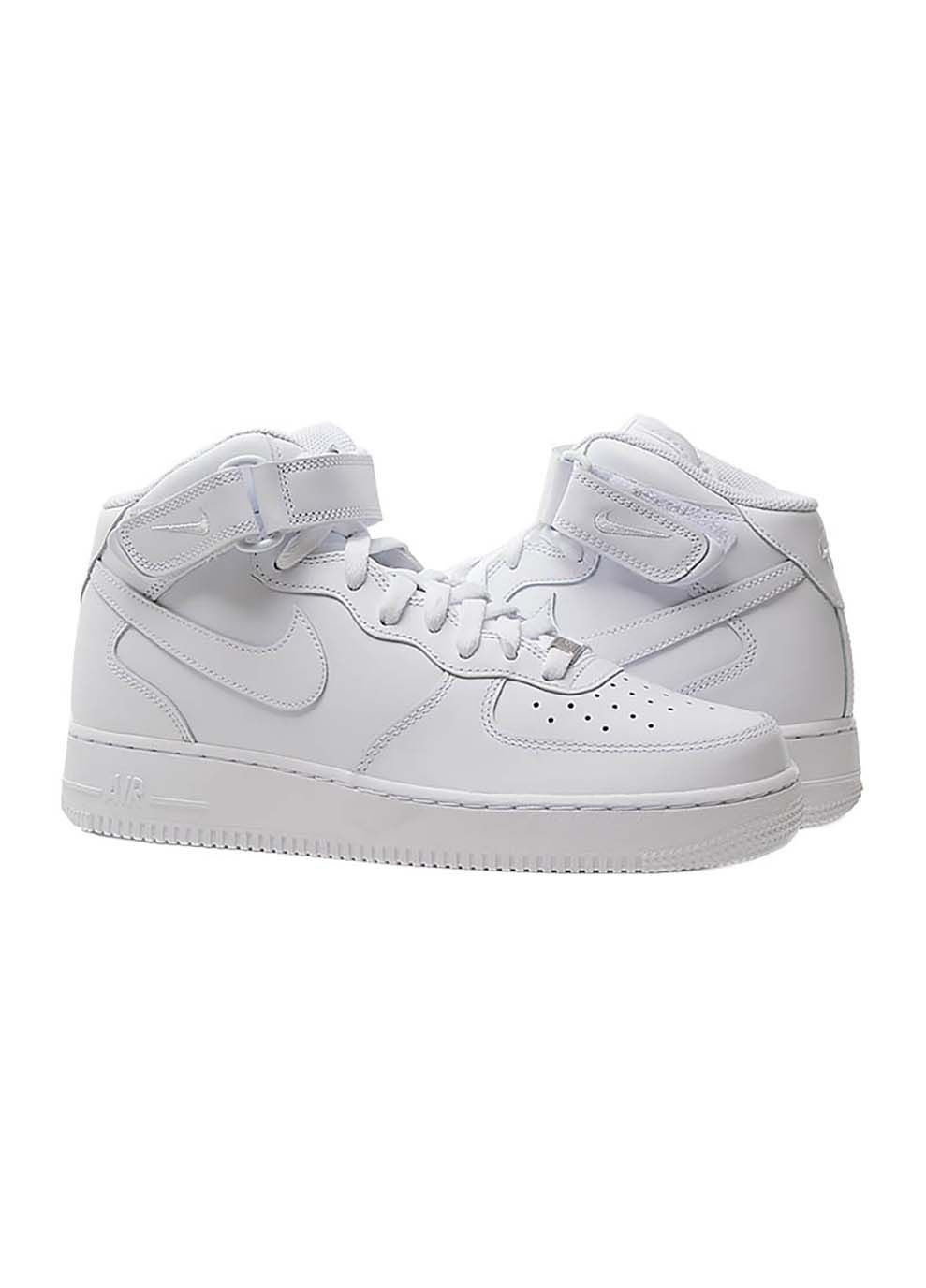 Білі Осінні чоловічі кросівки air force 1 07 mid білий Nike