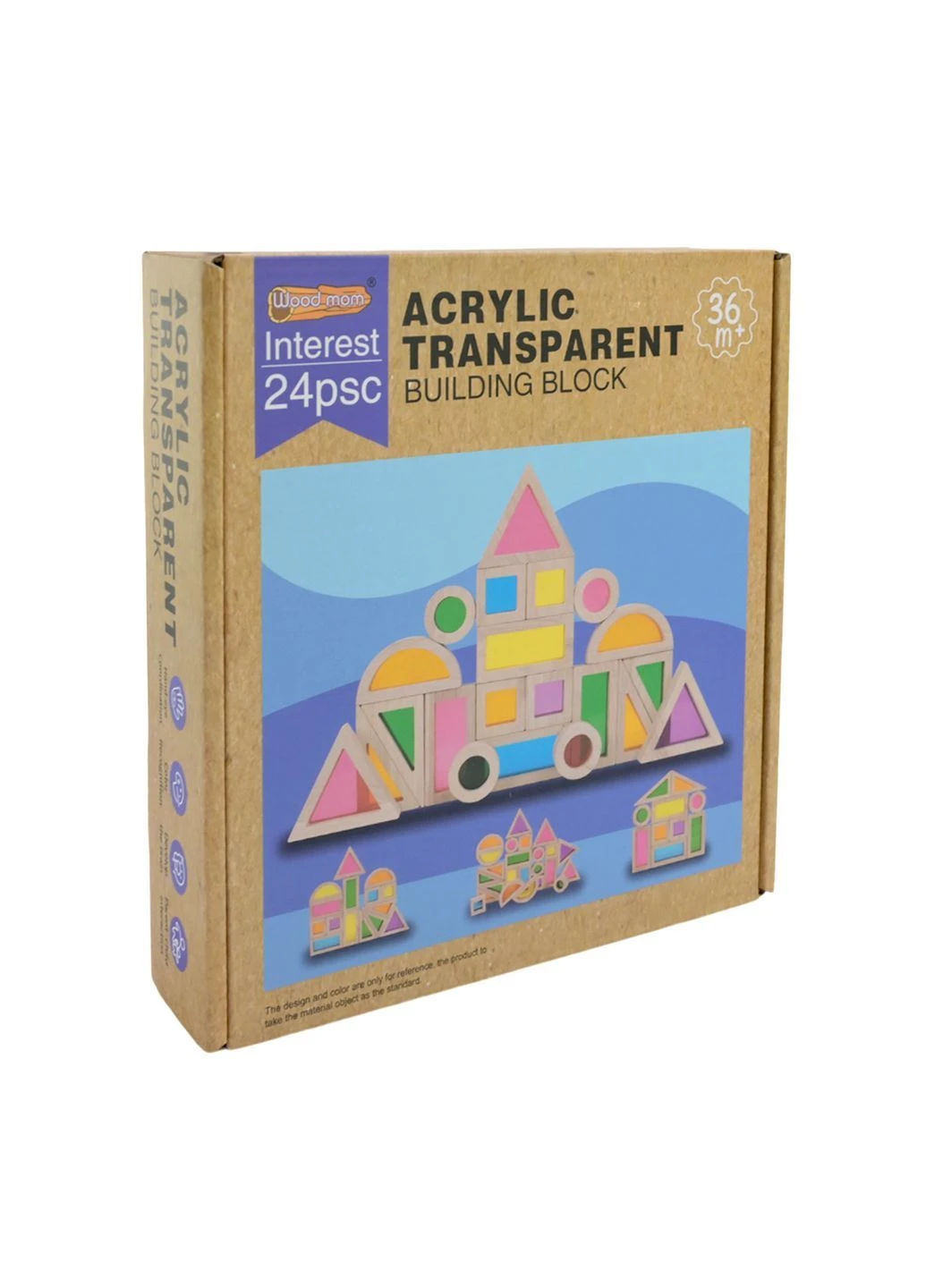 Дерев'яний конструктор з акриловими деталями, розмір 21,5×23,3×5,5 см - No Brand C9434 (374660265)