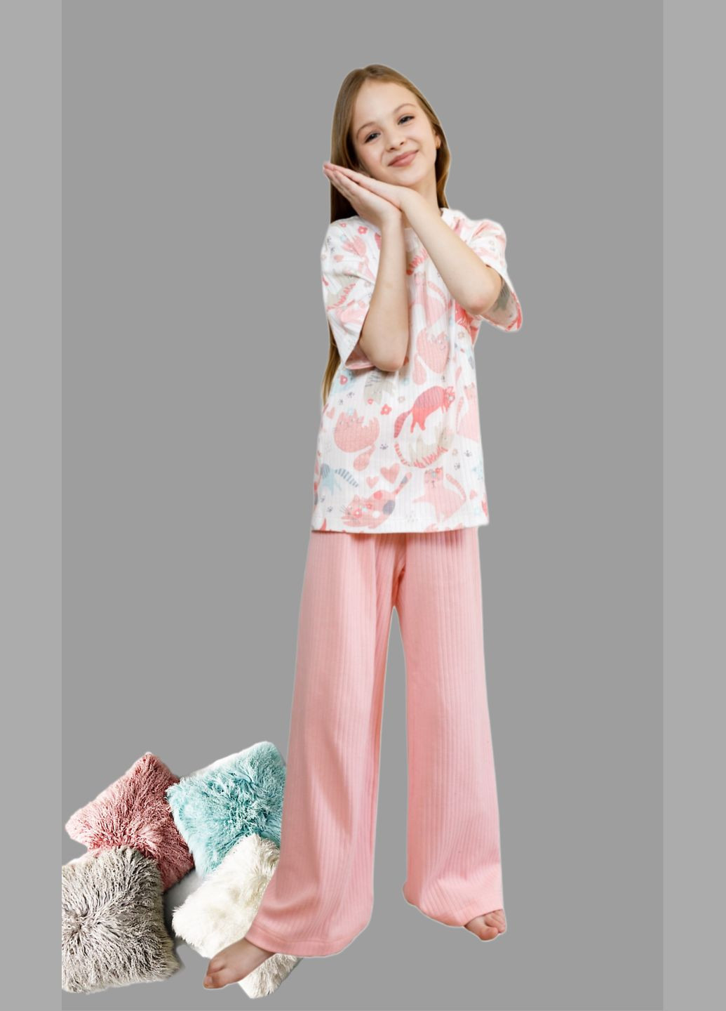 Комбінована всесезон піжама для дівчинки україна футболка + штани NEWGEN