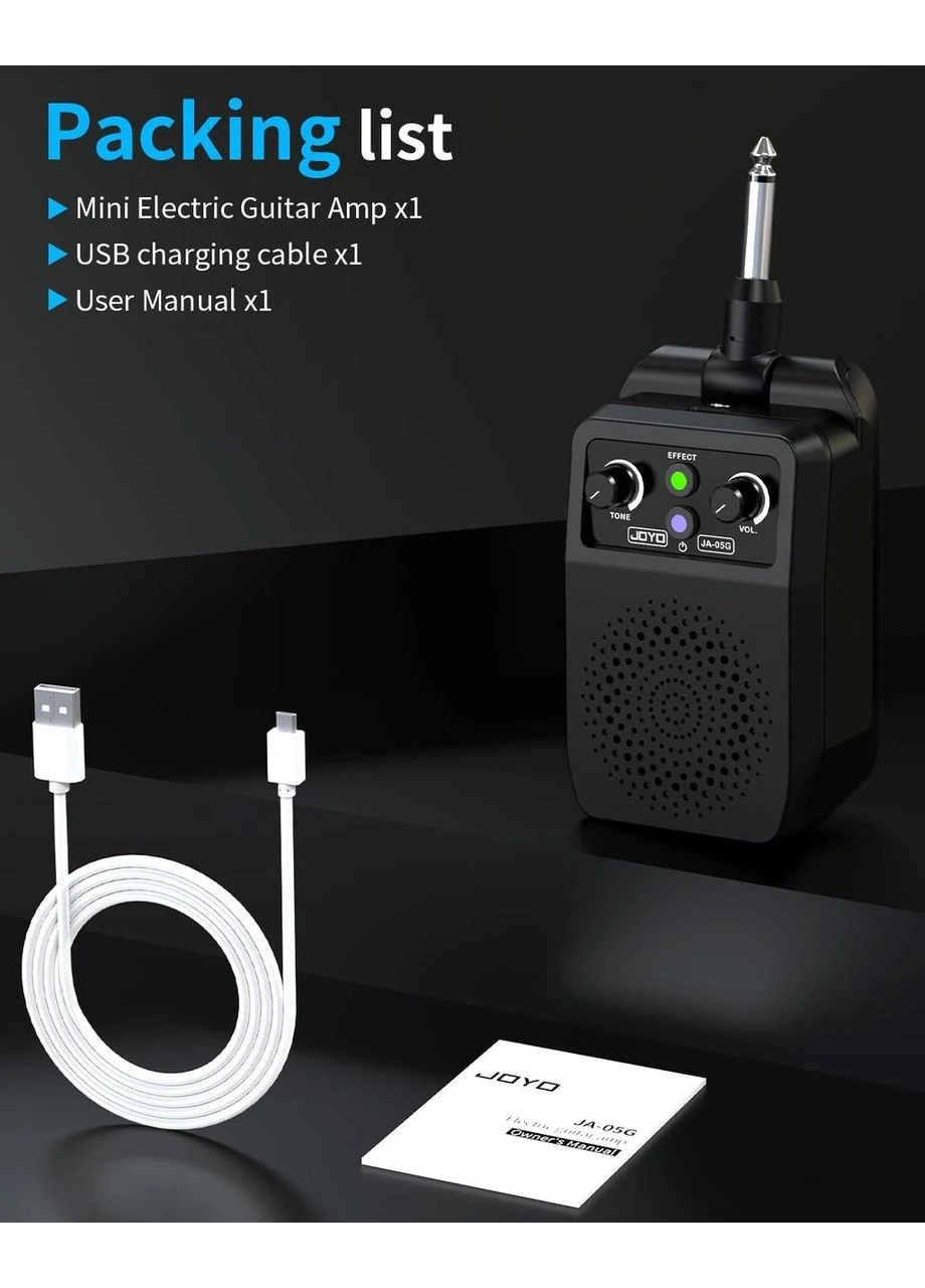 Гітарний міні-підсилювач JA-05G — 5W, 4 вбудовані ефекти, Bluetooth 5.1 та вбудований акумулятор Joyo (390187142)