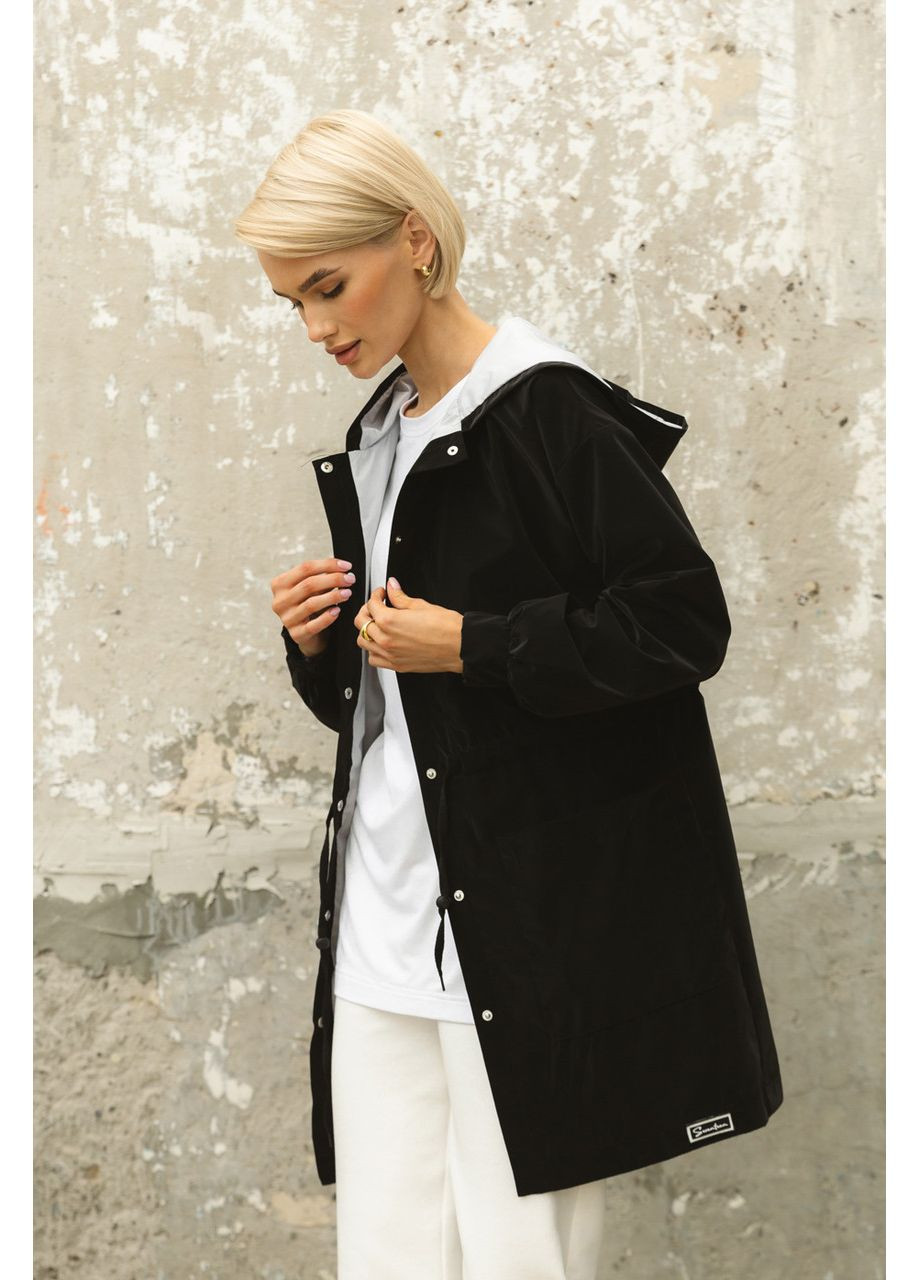 Черная демисезонная черная ветровка парка Seventeen