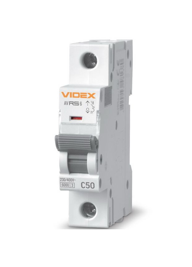 Автоматический выключатель RS6 1п 50А С 6кА RESIST (VFRS6-AV1C50) Videx (282312869)