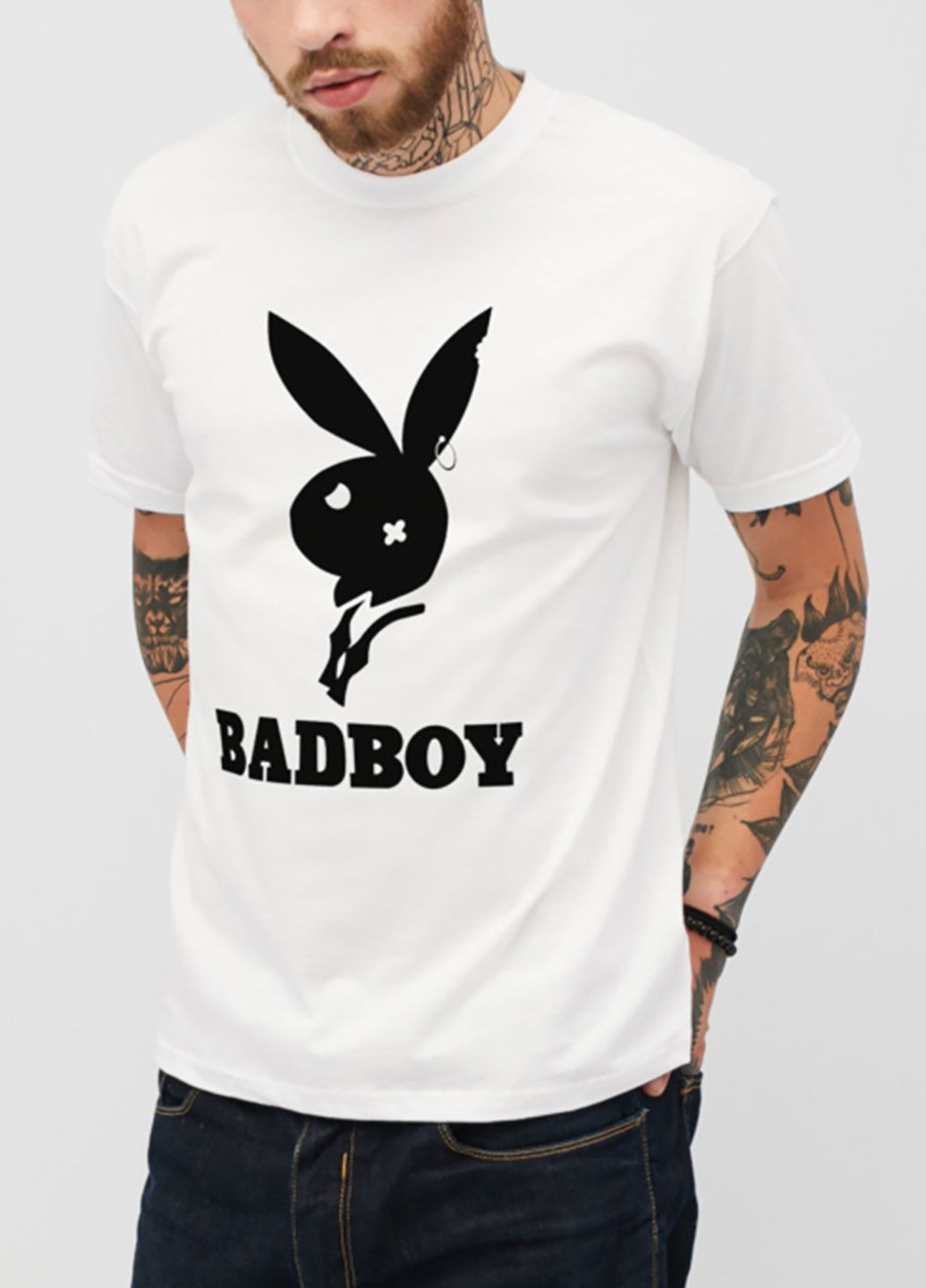 Белая футболка мужская белая bad boy Love&Live