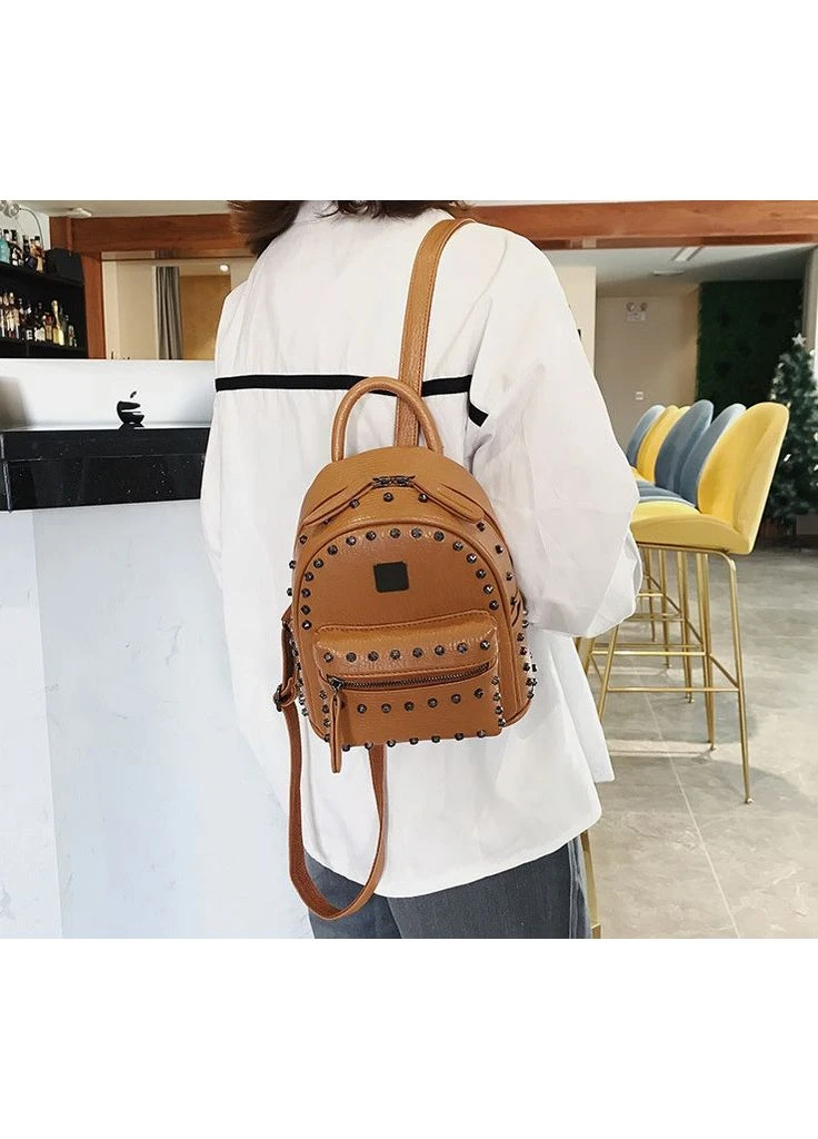 Качественный женский мини рюкзак Коричневый No Brand (393677131)