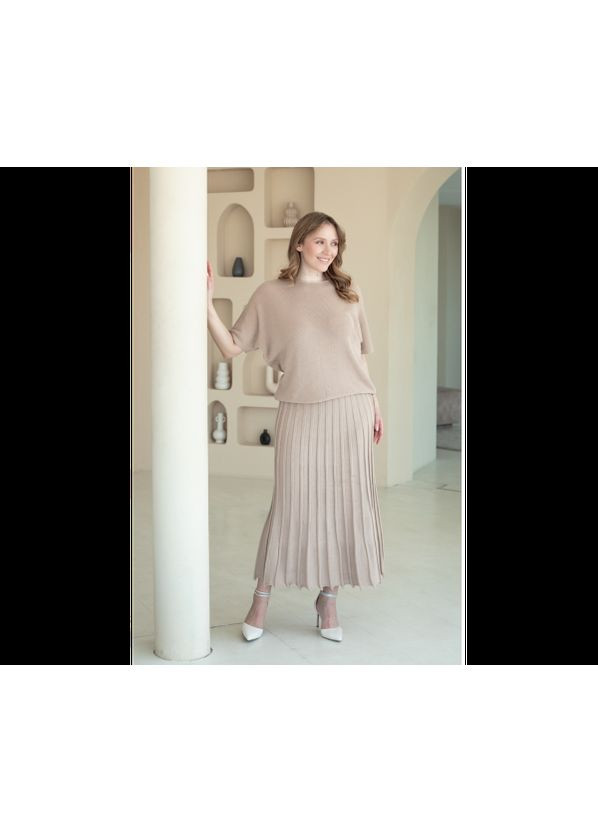 Бежевая повседневная женская юбка гофре (yubka-n2300-25) Nita