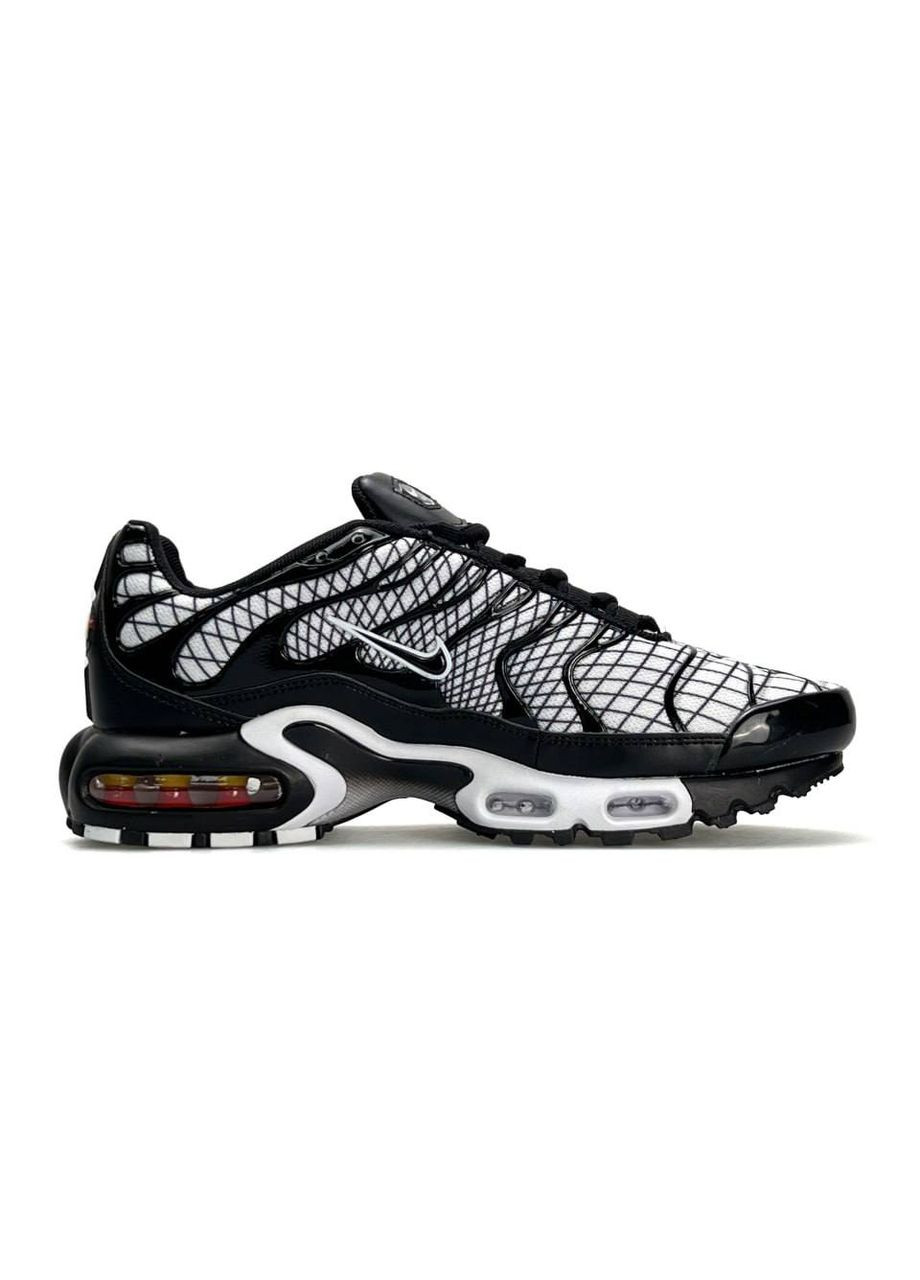 Чорні Осінні кросівки чоловічі nike No Brand Air Max Plus Black White Line