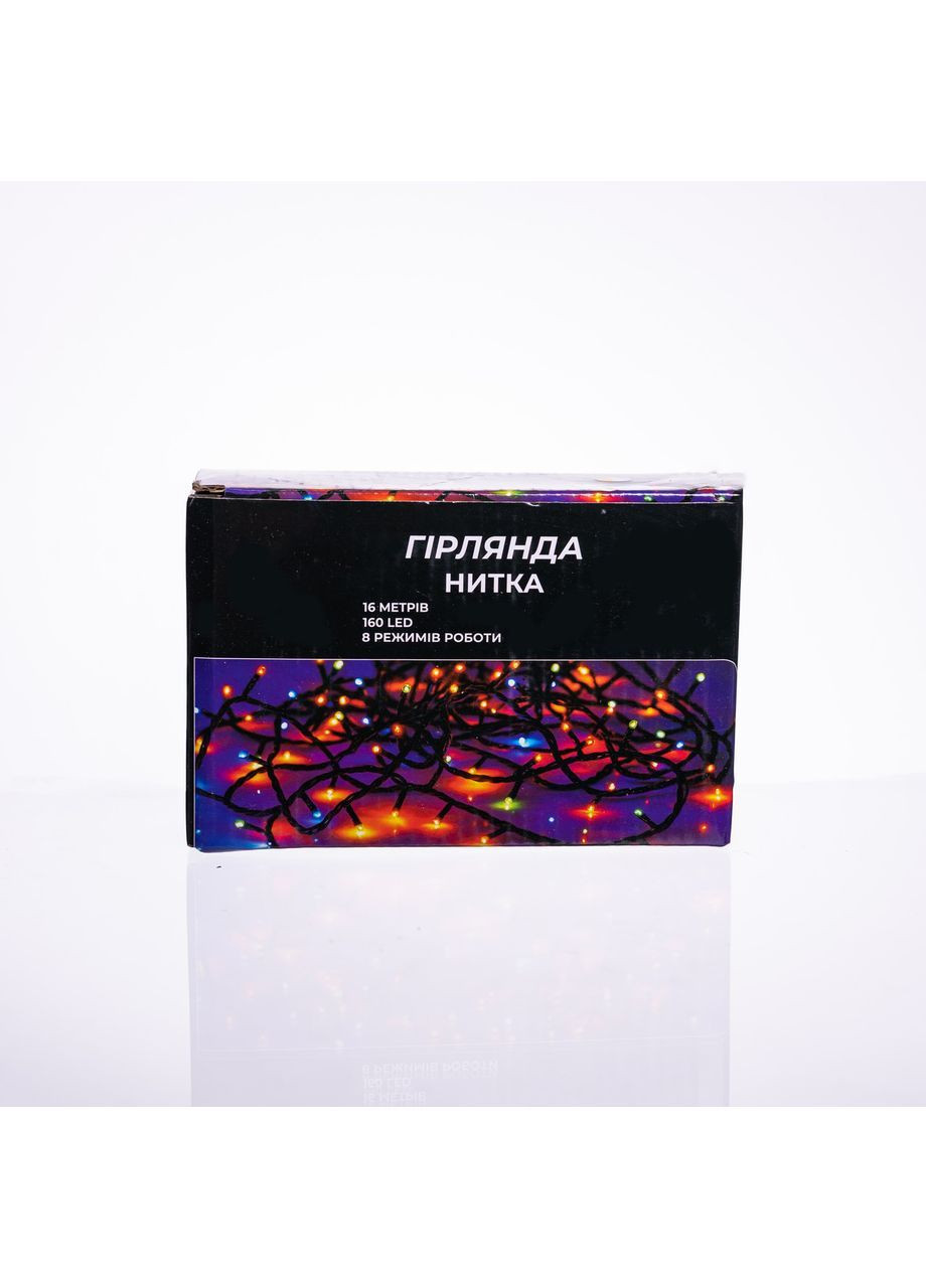 Гірлянда Нитка 160 LED 16 м чорна, жовтий No Brand (367838189)