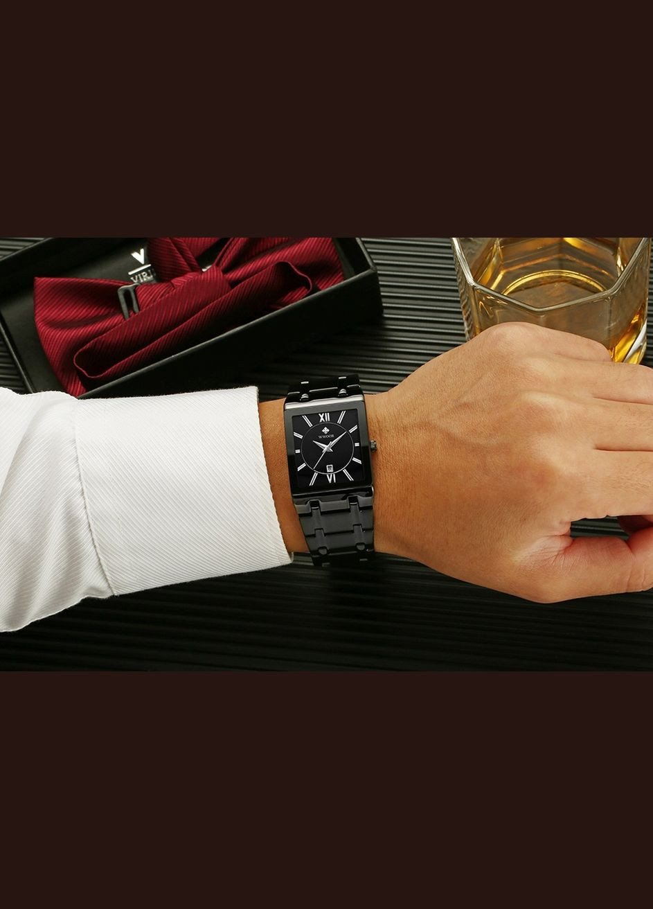 Часы мужские наручные кварцевые черные WR 8858-Black 2 (325478508)