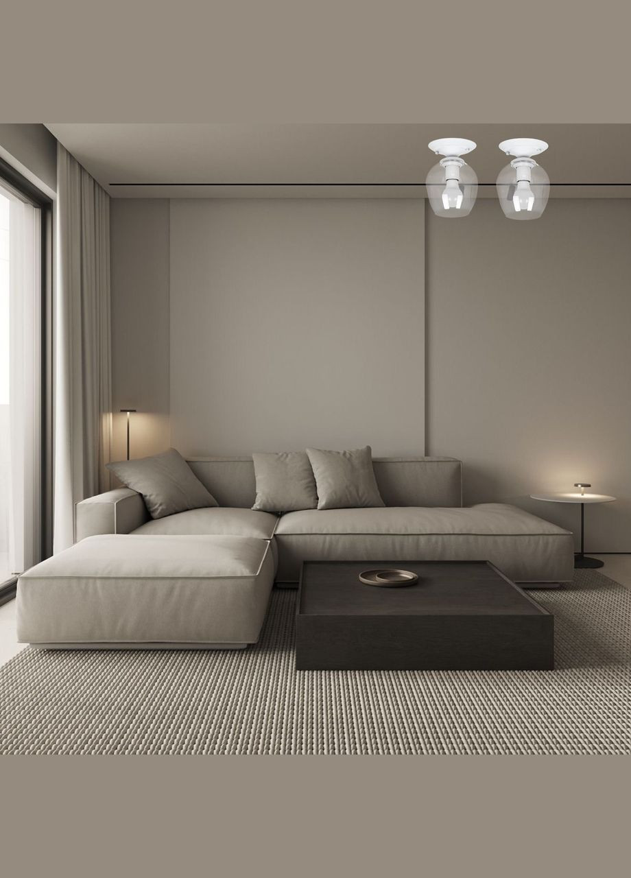 Стельовий скляний світильник (56-XPR0231F-1 WH+CL) No Brand (370070070)