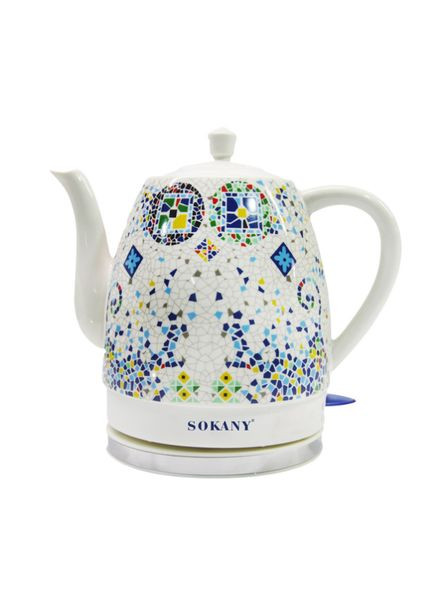 Электрочайник керамический SK-09008 мозаика разноцветный дисковый на 1,5 литра. Sokany (318016462)
