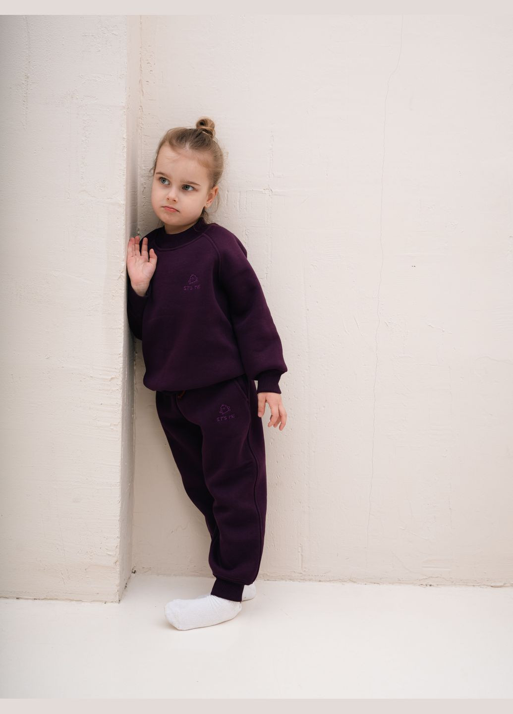 Бордовый демисезонный костюм детский утепленный it’s me с карманами бургунди брючный It's ME ONE