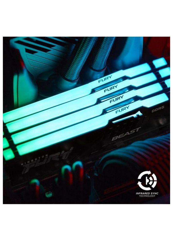 Пам'ять для настільних комп'ютерів 16 GB DDR5 5600 MHz FURY Beast RGB (KF556C36BBEA-16) Kingston FURY (314979090)