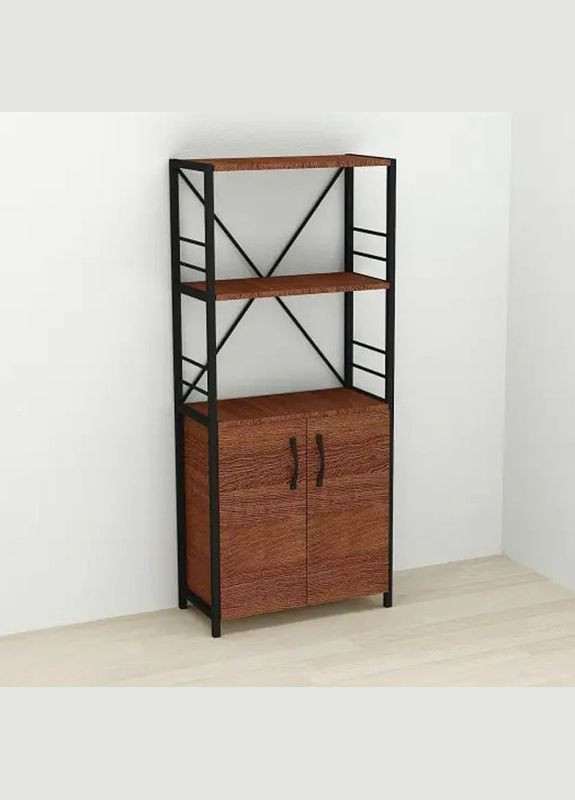 Этажерка 3/60 Серии Конект с тумбой 144x60x28 Черный ДСП Венге (FRD-105534) Ferrum-decor (351359009)