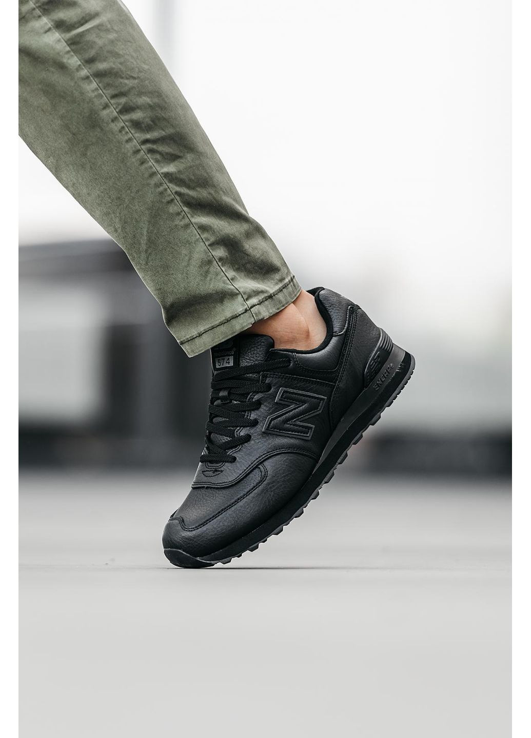 Черные демисезонные кроссовки мужские new balance 574 full black нью беланс 574 No Brand