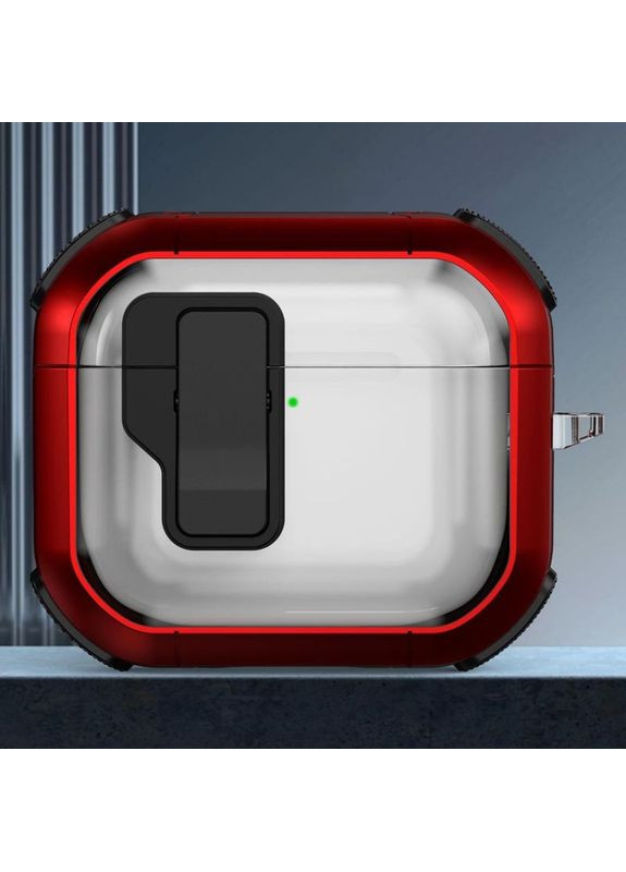 Футляр протиударний Locking Button для навушників Red No Brand AirPods 3 (361077754)