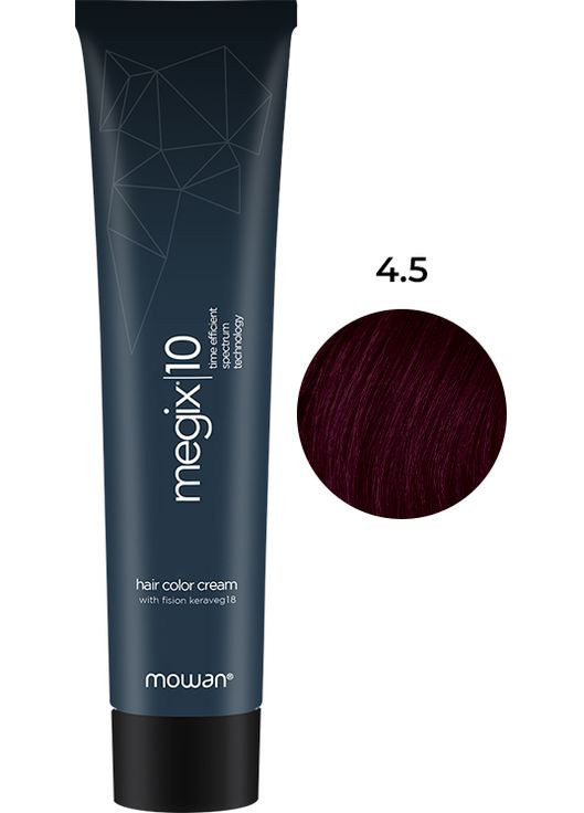Краска для волос 4.5 средний коричневый махагони Megix10, 100 мл Mowan (335263280)