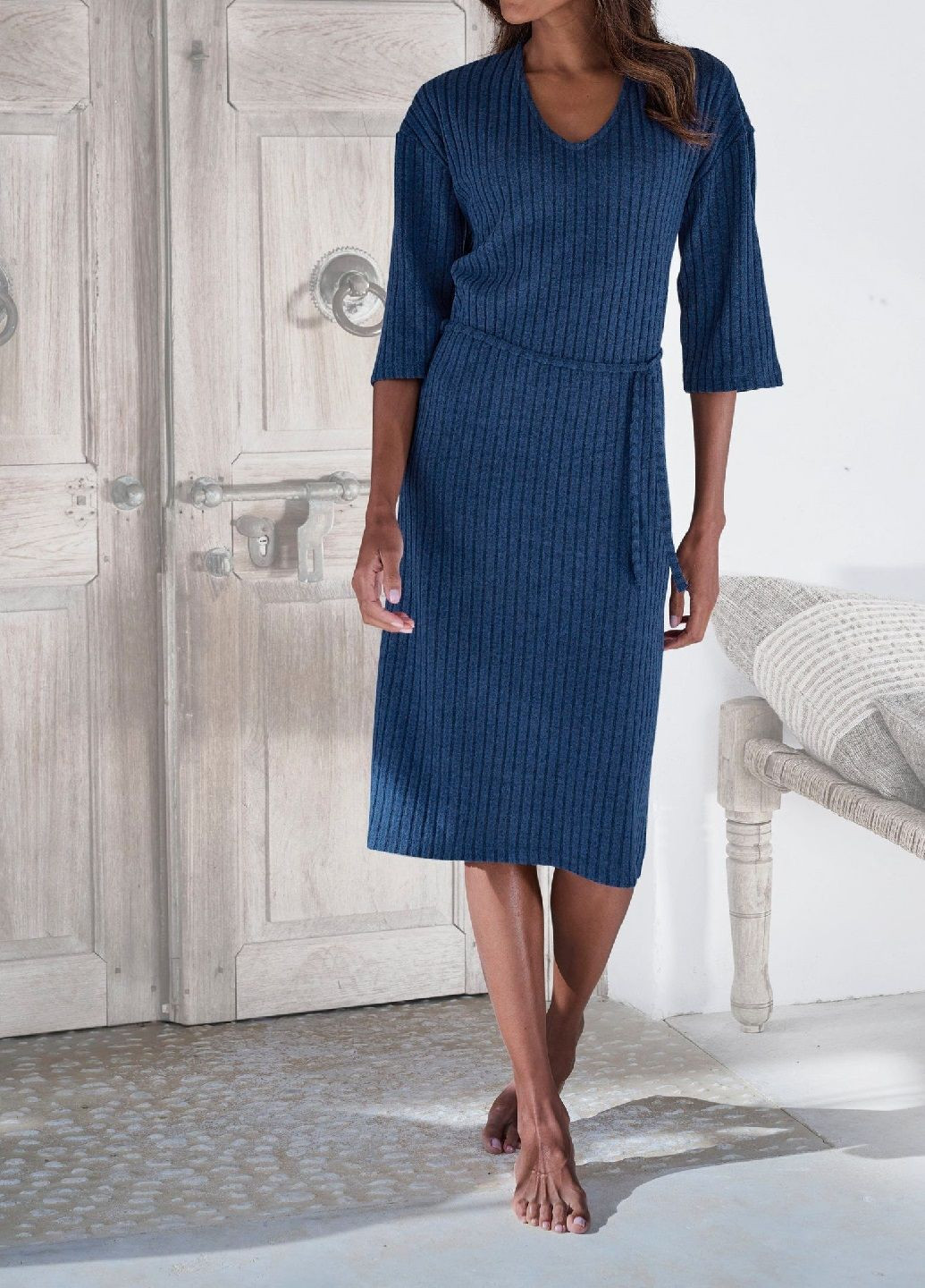 Темно-синя повсякденний сукня Lascana однотонна