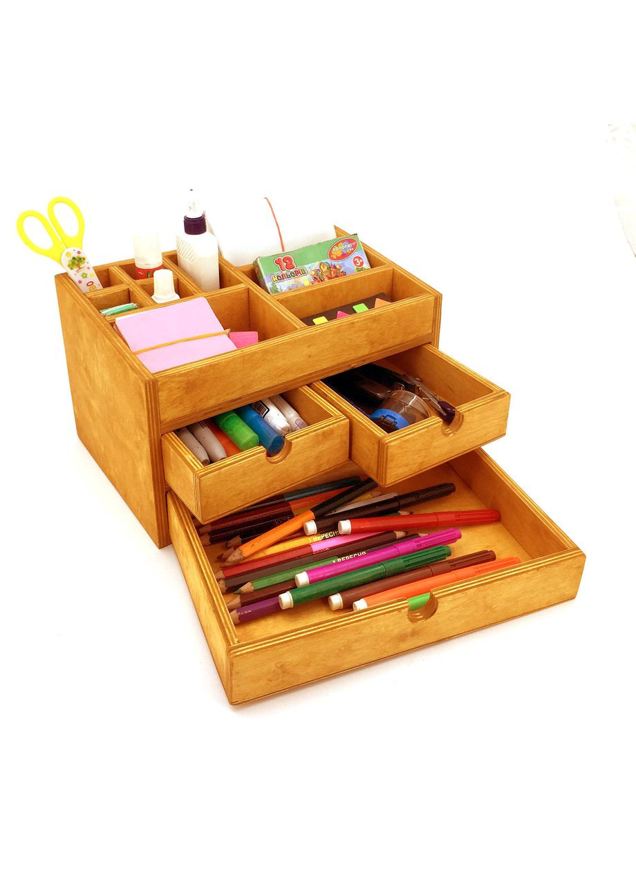 Органайзер настільний з дерева Огаст каррі (КНЦ-009003) No Brand (328224896)