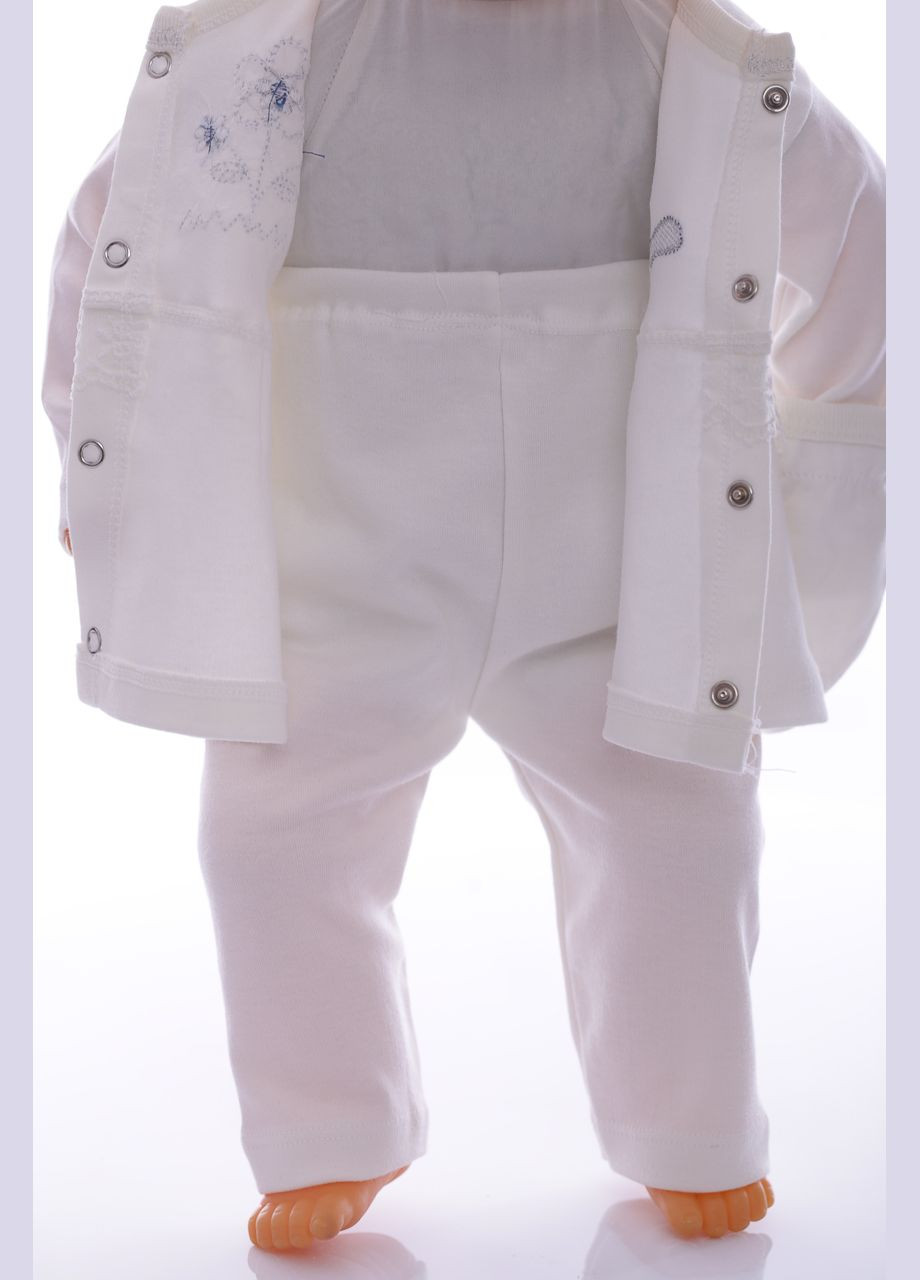 Білий демісезонний комплект кофта, сорочечка та пов'язка для дівчинки качечка білий 56 см (36996) BABYKROHA