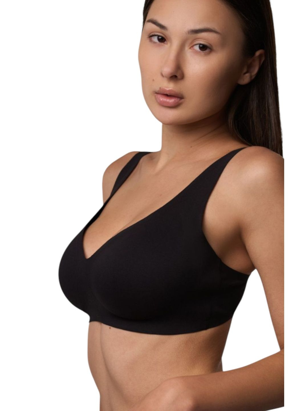 Чорний бюстгальтер-топ безшовний бавовняний l1529a mila Luna бавовна