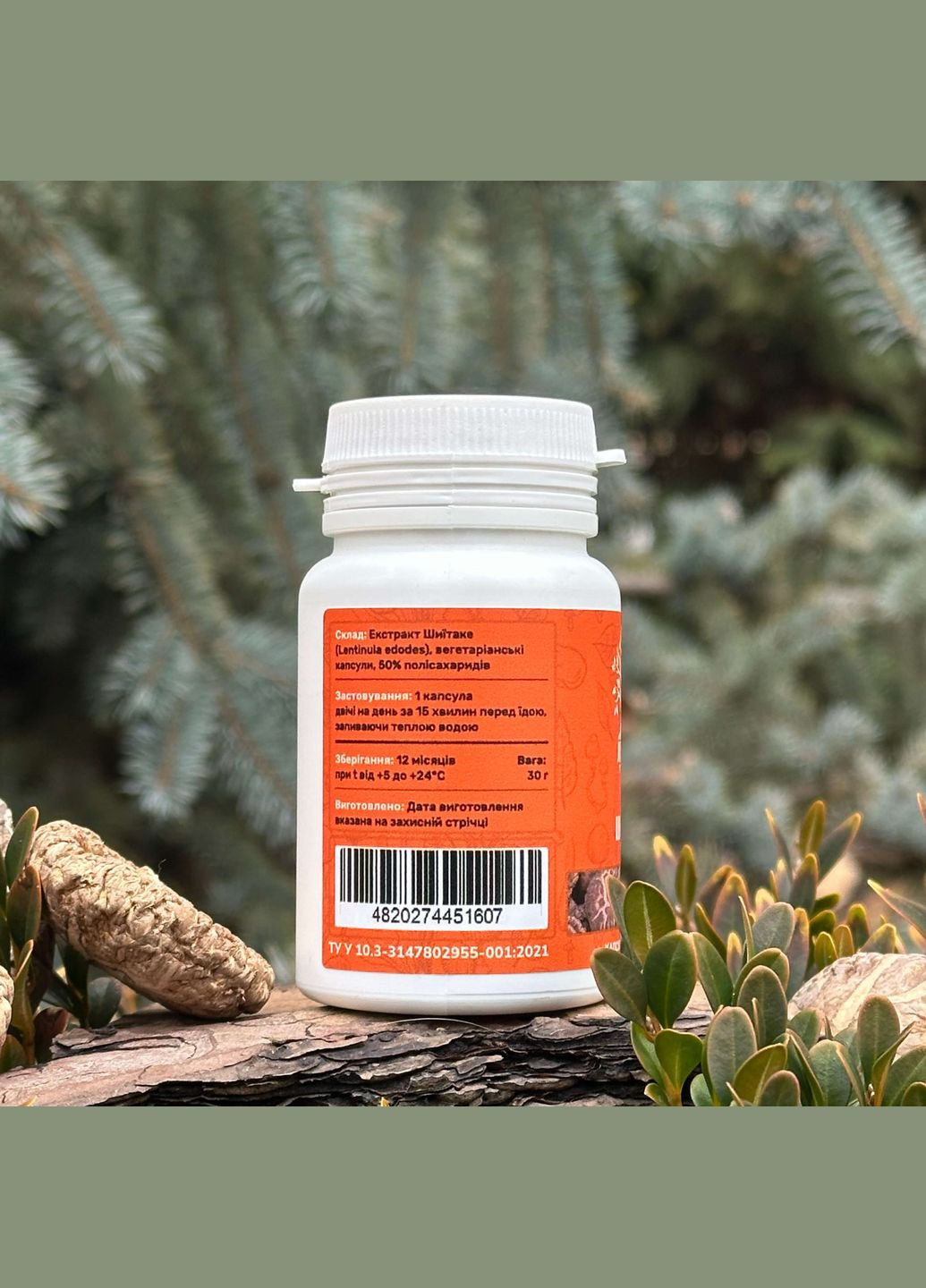 Шиитаке, экстракт 10:1, капсулы 60 шт по 0.5 г Лісовик (334292940)