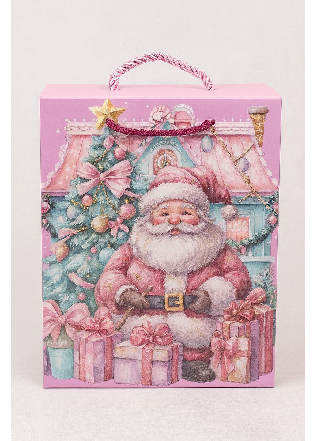 Пакет новорічний паперовий L "Santa" 31*42*12см Home (359378003)