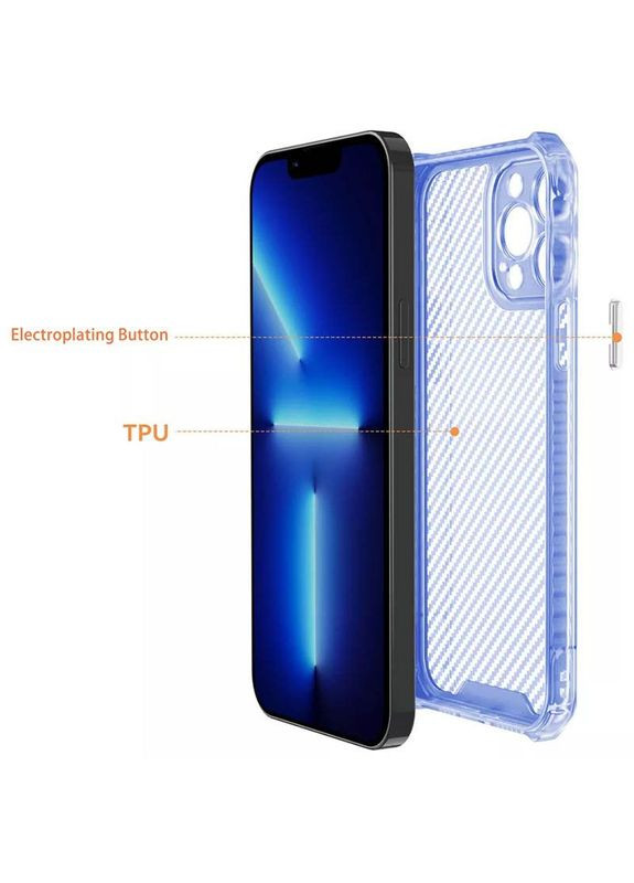 Чохол TPU Ease Carbon color series для Apple iPhone 12 Pro Max (6.7") Синій Epik (372846012)