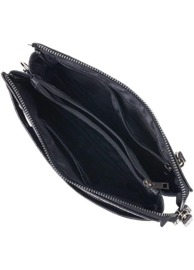 Сумка клатч на кисть чоловіча із натуральної шкіри середня Чорний 36859 Canpellini (353690135)