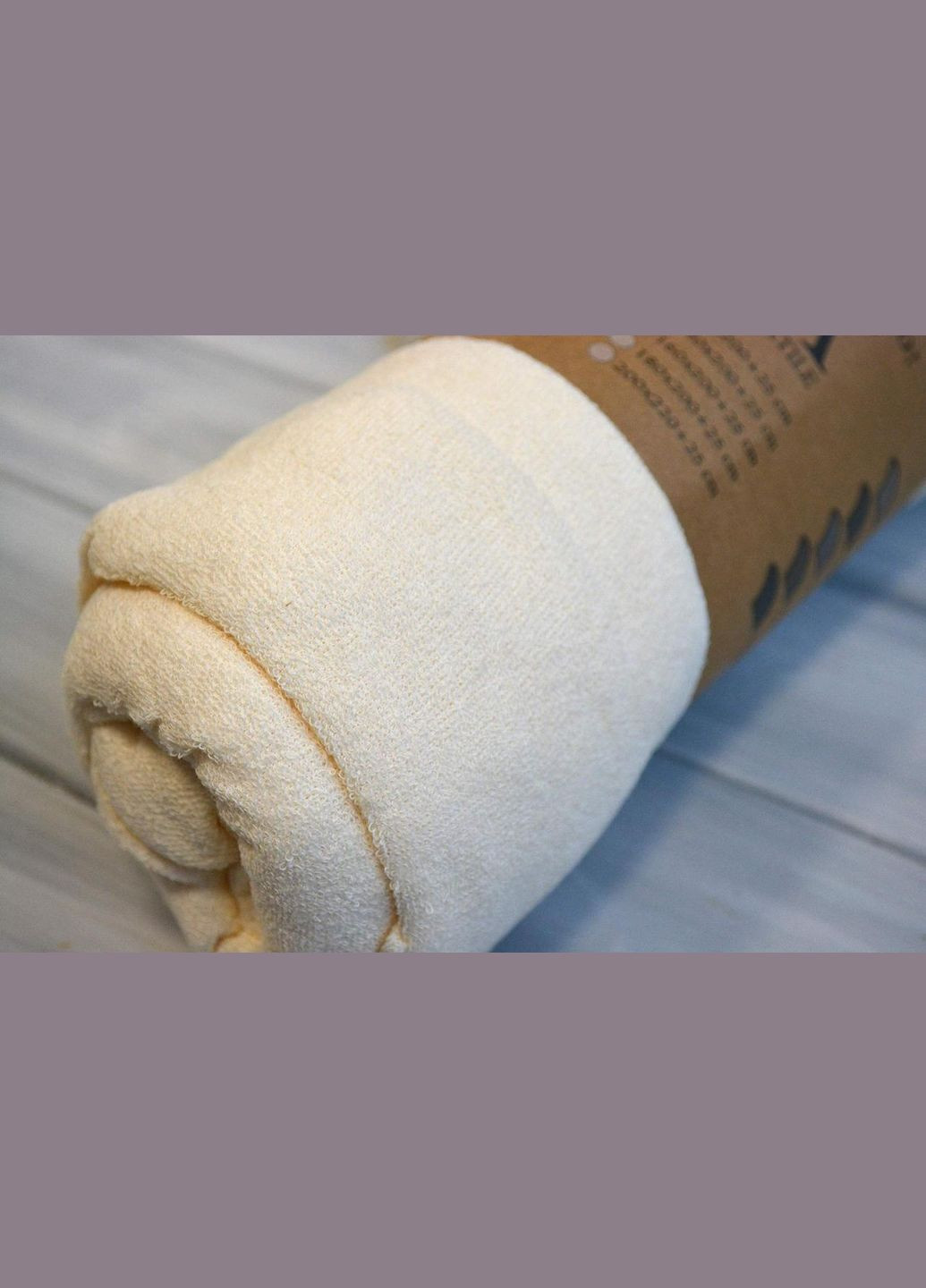 Простирадло 160x200+25см махрове на гумці Кремове Kayra (318382693)