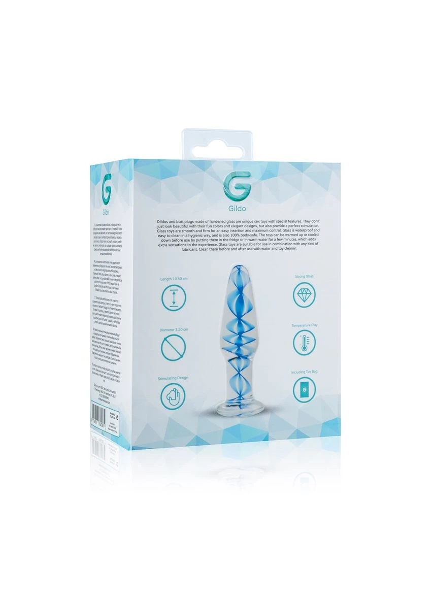 Стеклянная анальная пробка с внутренней спиралью Glass Buttplug No. 23 Gildo (395734056)