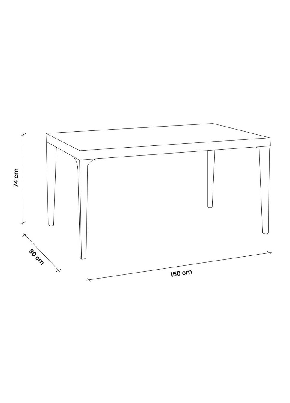 Стол для сада пластиковый Houston, графит. Bica (362582850)