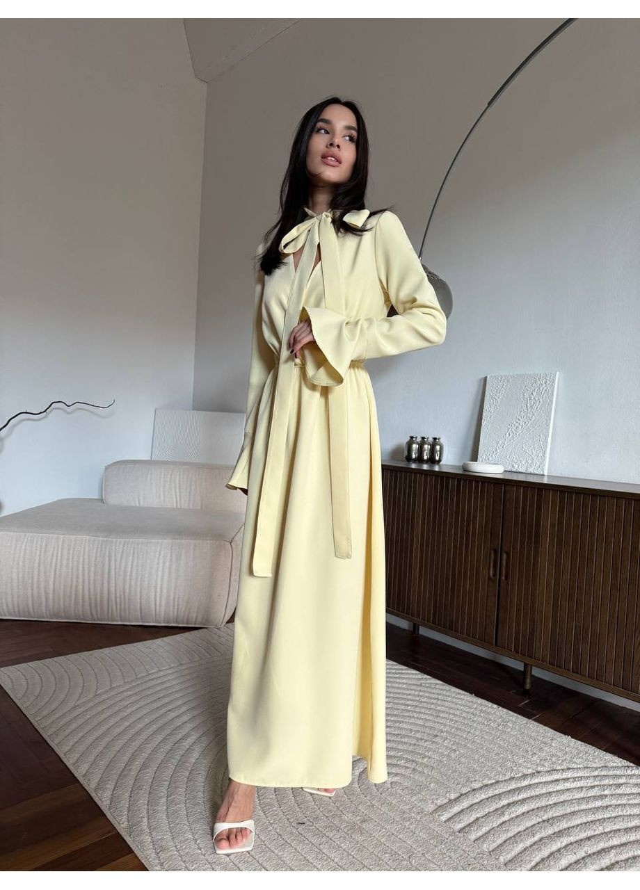 Молочное коктейльное платье женское KaraMix однотонное