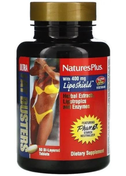 Жироспалювач для схуднення Ultra Fat Busters 60 таблеток Nature's Plus (357342524)