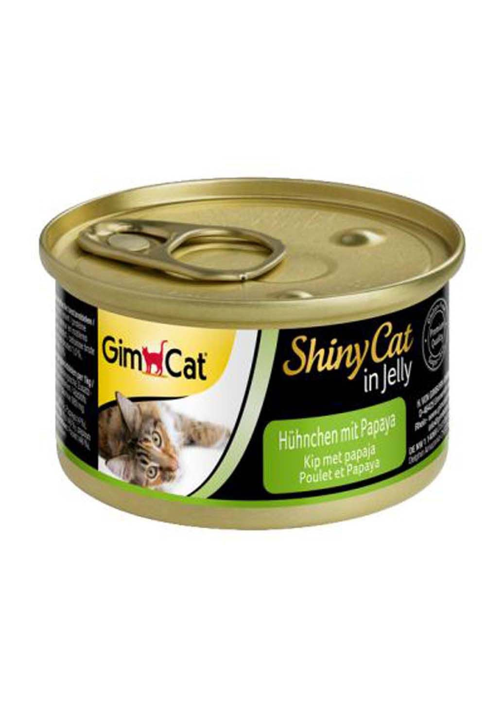 Влажный корм Shiny Cat для кошек курица и папайя 70 г GimCat (286472857)