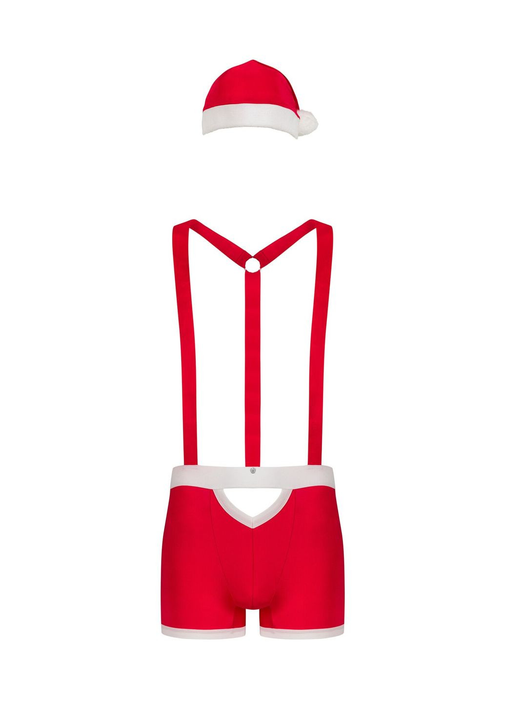 Чоловічий еротичний костюм Санта-Клауса Mr Claus, боксери на підтяжках, шапочка з помп Obsessive (297587838)