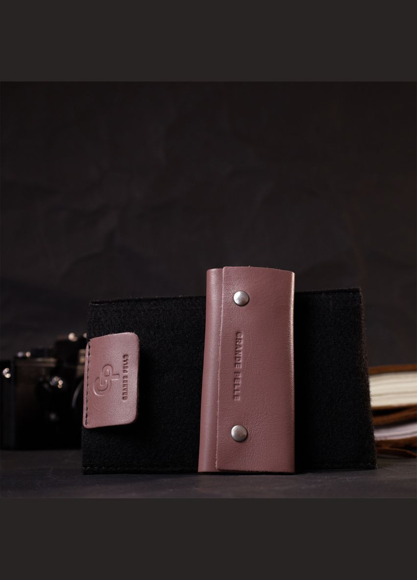 Очаровательная женская кожаная ключница на кнопках 11641 Grande Pelle (298569125)