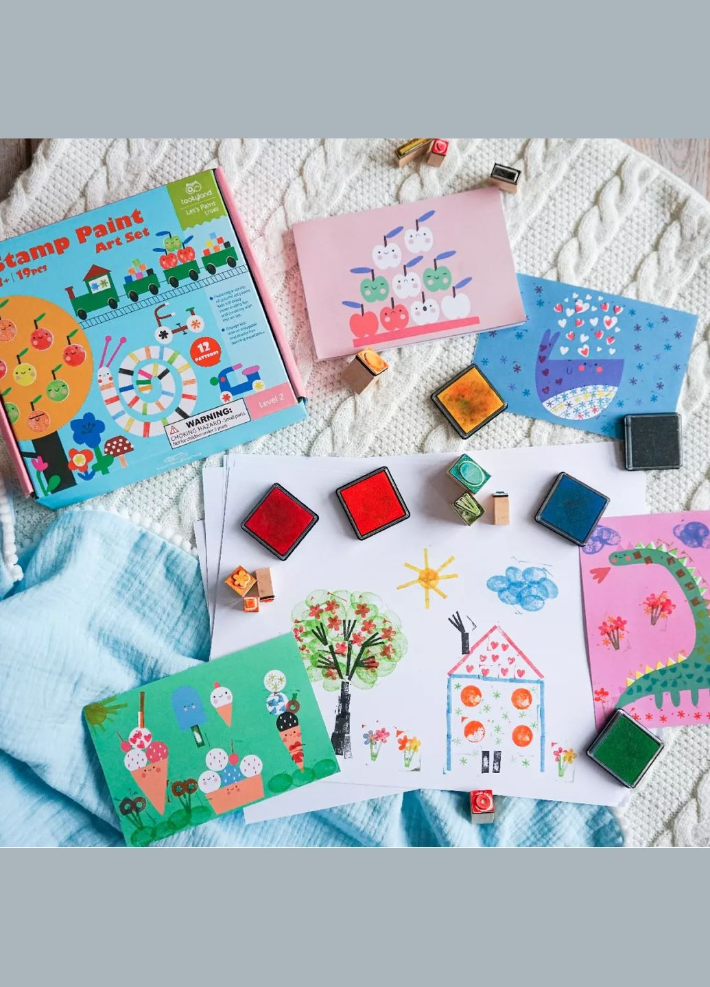 Творчий набір Малювання зі штампами ( LT049 ) штампи, блокнот, фарби Tookyland (345732547)