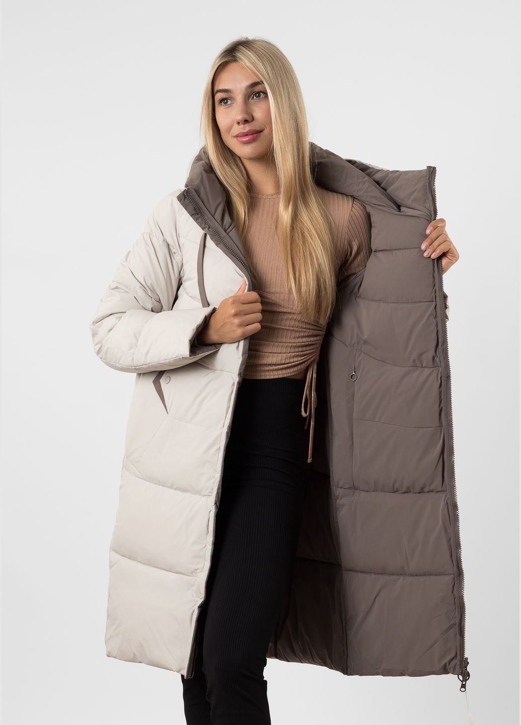 Серый зимний Пуховик Towmy