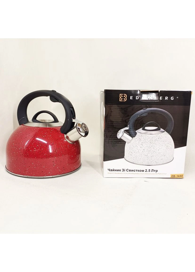 Чайник со свистком EB-1440 с мраморным покрытием 2.5л Red Edenberg (395930236)
