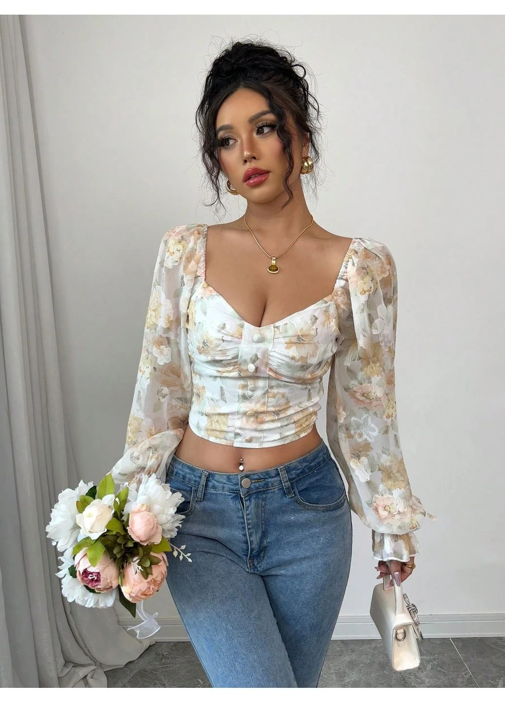 Комбинированная блуза SHEIN