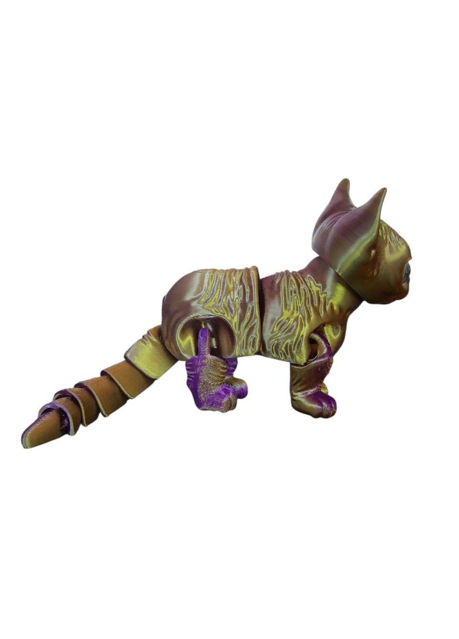 Игрушка Детская 3D Кот сфинкс золотистый подвижный 16 см Look & Buy (341325320)