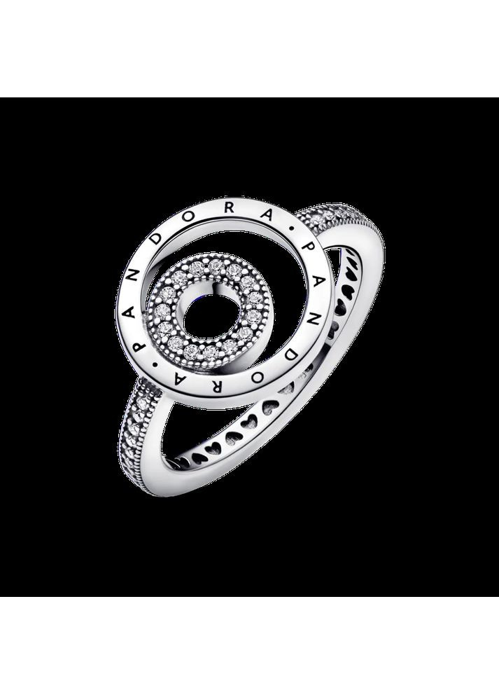 Срібна Каблучка Пандора з логотипом, кільцями та паве 192316C01 Kabluchka (355345243)